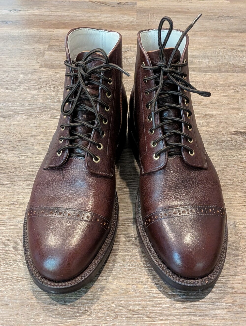 Grant Stone Garrison Boot In Crimson Kudu Leather Mens Size 9.5 E